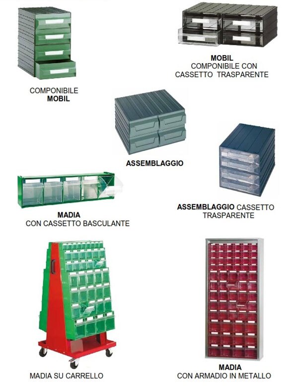 cassettiere in plastica - Scaffaltecnica SRL