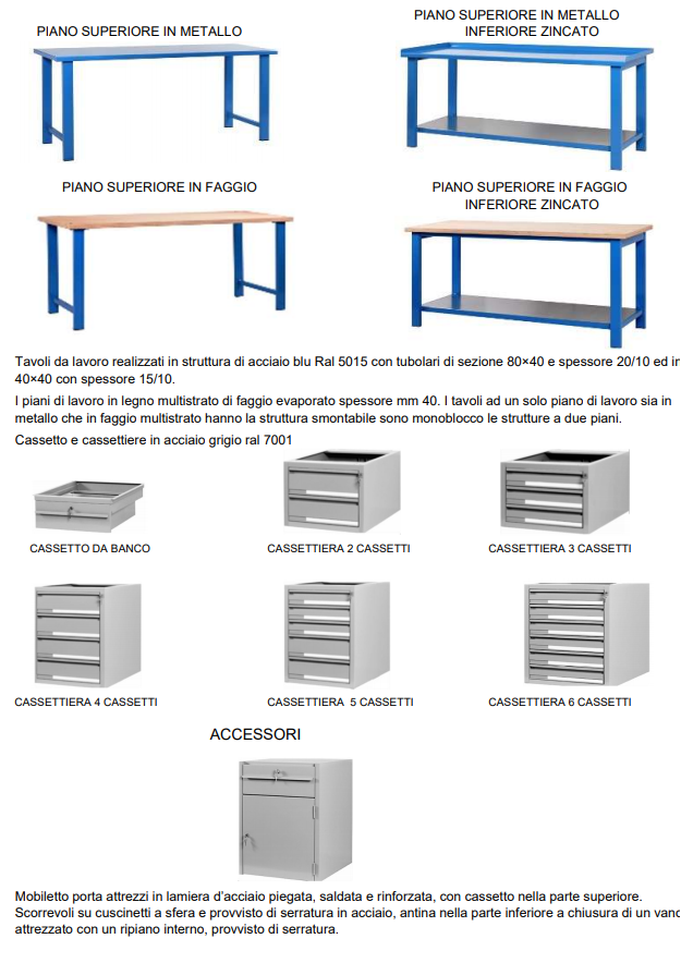 tavoli da lavoro